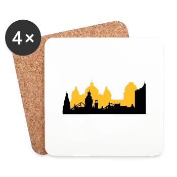 Leipzig Skyline - Dessous de verre (lot de 4) - blanc - Devant