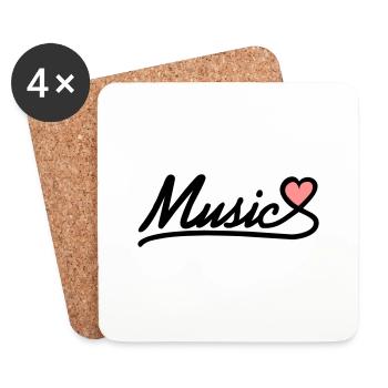 music_2c - Dessous de verre (lot de 4) - blanc - Devant