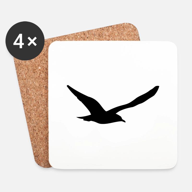 Möwe - Untersetzer (4er-Set) - Weiß