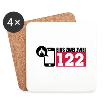 Feuerwehr 122 - Österreich - Untersetzer (4er-Set) - Weiß - Vorne