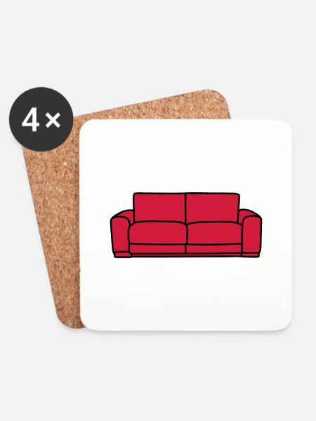 Sofa - Untersetzer (4er-Set) - Weiß