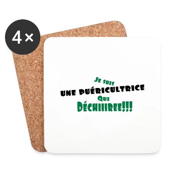 une puéricultrice - Dessous de verre (lot de 4) - blanc - Devant