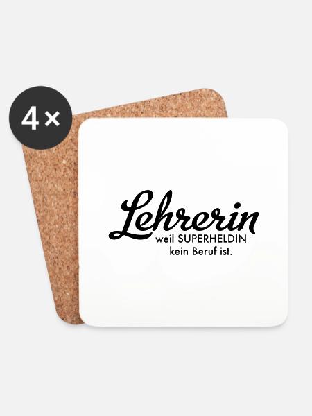 Lehrerin - Untersetzer (4er-Set) - Weiß