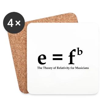 E=fb, theory of relativity for musicians - Coasters (set of 4) - white - Front