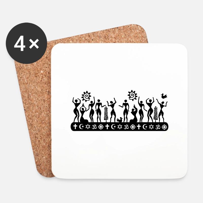 Menschen aller Religionen - Untersetzer (4er-Set) - Weiß