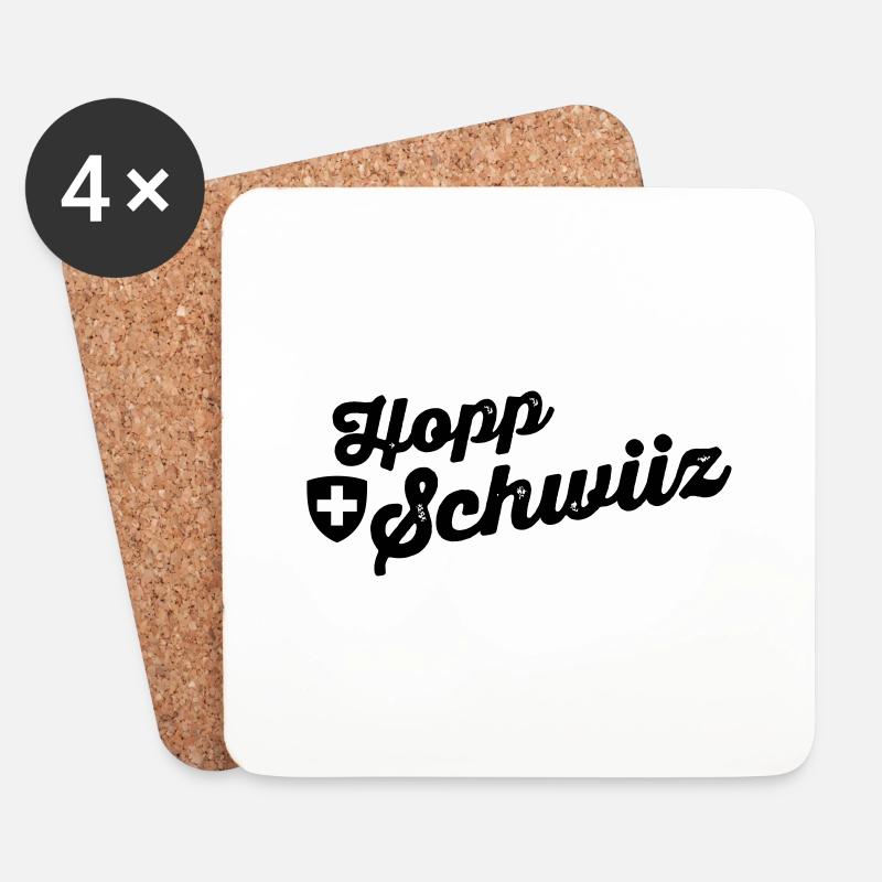 hoppschwiiz sw - Untersetzer (4er-Set) - Weiß