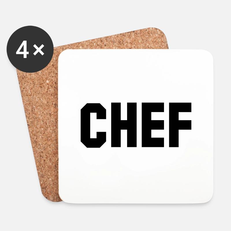 chef - Untersetzer (4er-Set) - Weiß