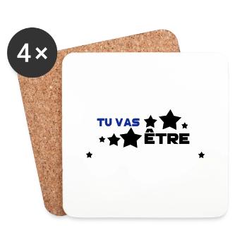 tu vas être ajoute ton mot - Dessous de verre (lot de 4) - blanc - Devant