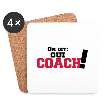 ON DIT(oui COACH) - Dessous de verre (lot de 4) - blanc - Devant