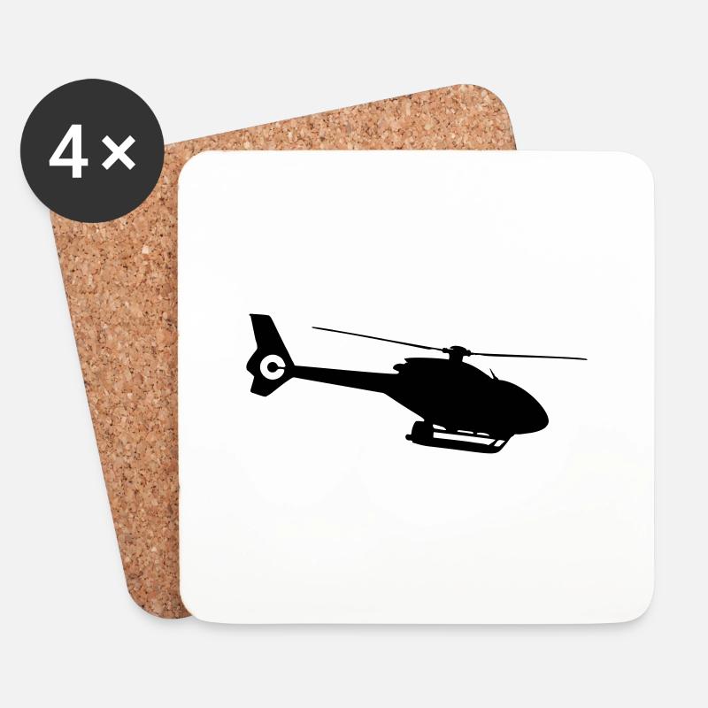 Helicopter - Untersetzer (4er-Set) - Weiß