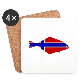 Heilbutt_Norwegen - Untersetzer (4er-Set) - Weiß - Vorne