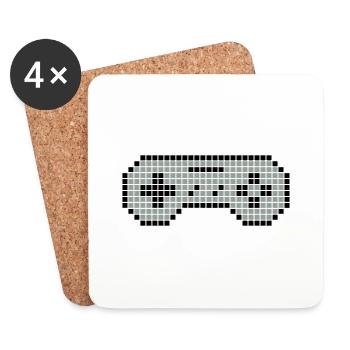 8-Bit Gamepad 02 - Untersetzer (4er-Set) - Weiß - Vorne