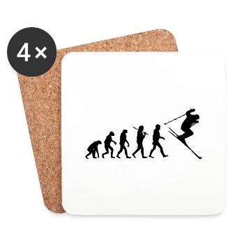 ski - Untersetzer (4er-Set) - Weiß - Vorne