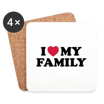 I love my family - Untersetzer (4er-Set) - Weiß - Vorne