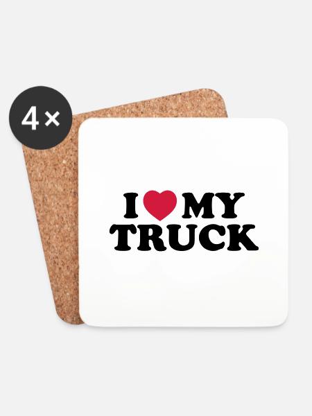 I love my truck - Coasters (set of 4) - white