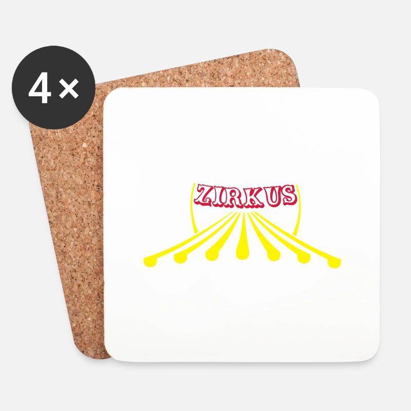 Zirkuszelt Logo - Untersetzer (4er-Set) - Weiß