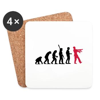 Zombie Evolution (zweifarbig) - Untersetzer (4er-Set) - Weiß - Vorne