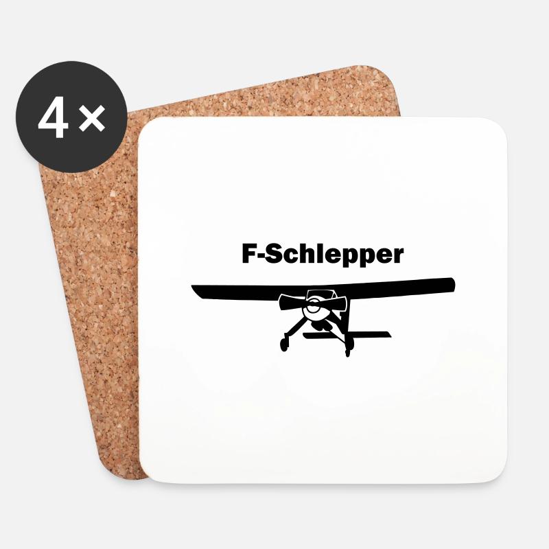 Flugzeugschlepp Wilga Fschlepp Pilot Geschenk - Untersetzer (4er-Set) - Weiß