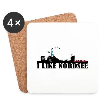I like North Sea Silhouette - Coasters (set of 4) - white - Front