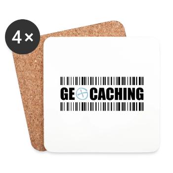 Geocaching Barcode - 2colors - 2O12 - Untersetzer (4er-Set) - Weiß - Vorne