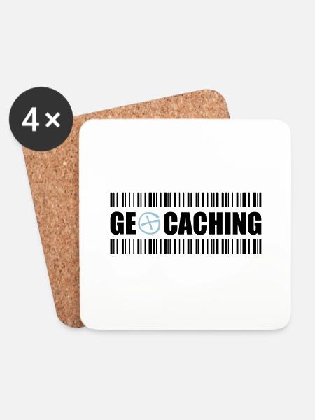 Geocaching Barcode - 2colors - 2O12 - Coasters (set of 4) - white
