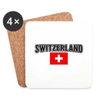 Suisse - Dessous de verre (lot de 4) - blanc - Devant