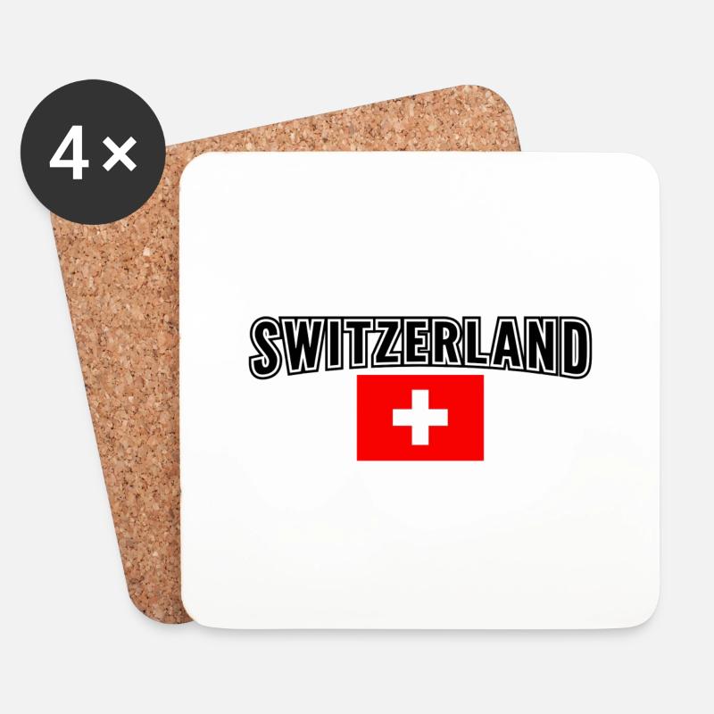 Schweiz - Untersetzer (4er-Set) - Weiß