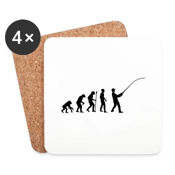 fishing__evolution____f1 - Untersetzer (4er-Set) - Weiß - Vorne