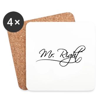 mr right bester ehemann husband text junggesellena - Untersetzer (4er-Set) - Weiß - Vorne