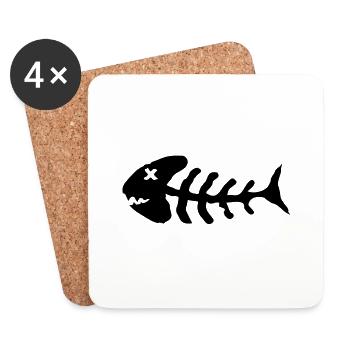 bones_fish_c1 - Untersetzer (4er-Set) - Weiß - Vorne