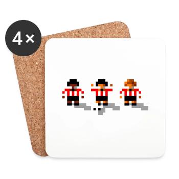 Soccer Red and - Coasters (set of 4) - white - Front