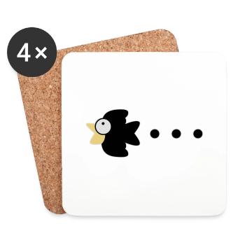 crow - Coasters (set of 4) - white - Front