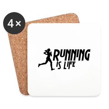 running is life female i 1c - Coasters (set of 4) - white - Front