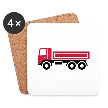 Truck, dump truck - Coasters (set of 4) - white - Front