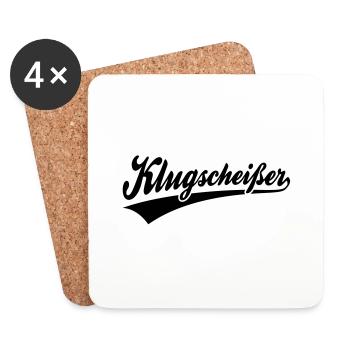 Geek Pride: Klugscheißer - Coasters (set of 4) - white - Front