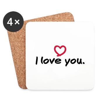 i_love_you__f2 - Dessous de verre (lot de 4) - blanc - Devant