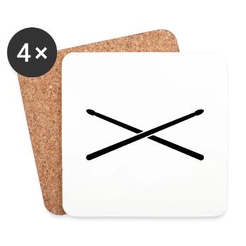 drum_sticks__f1 - Dessous de verre (lot de 4) - blanc - Devant