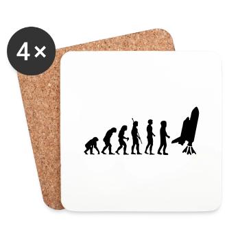 evolution_astronaut_g1 - Dessous de verre (lot de 4) - blanc - Devant
