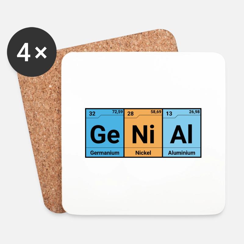 Genial - Chemiker Elemente - Untersetzer (4er-Set) - Weiß