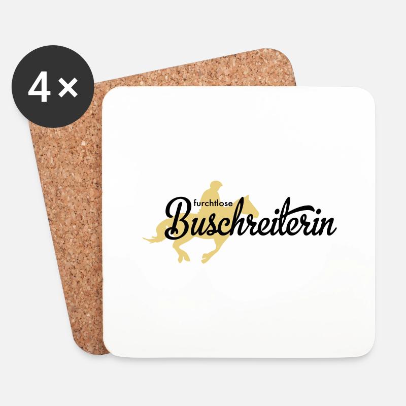 reiten - Untersetzer (4er-Set) - Weiß