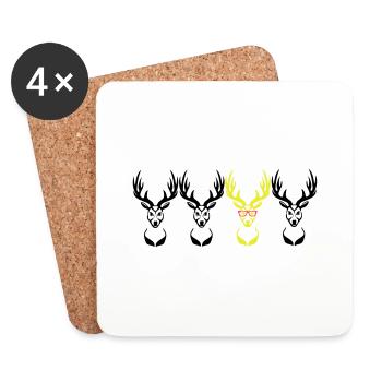 Be different! Réservé Nerd Geek 3c - Dessous de verre (lot de 4) - blanc - Devant