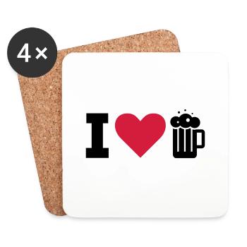 I LOVE BEER / I LOVE BEER - Coasters (set of 4) - white - Front