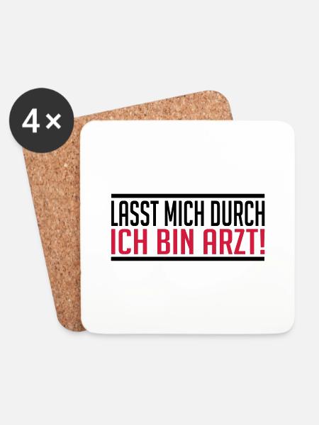 Arzt - Untersetzer (4er-Set) - Weiß
