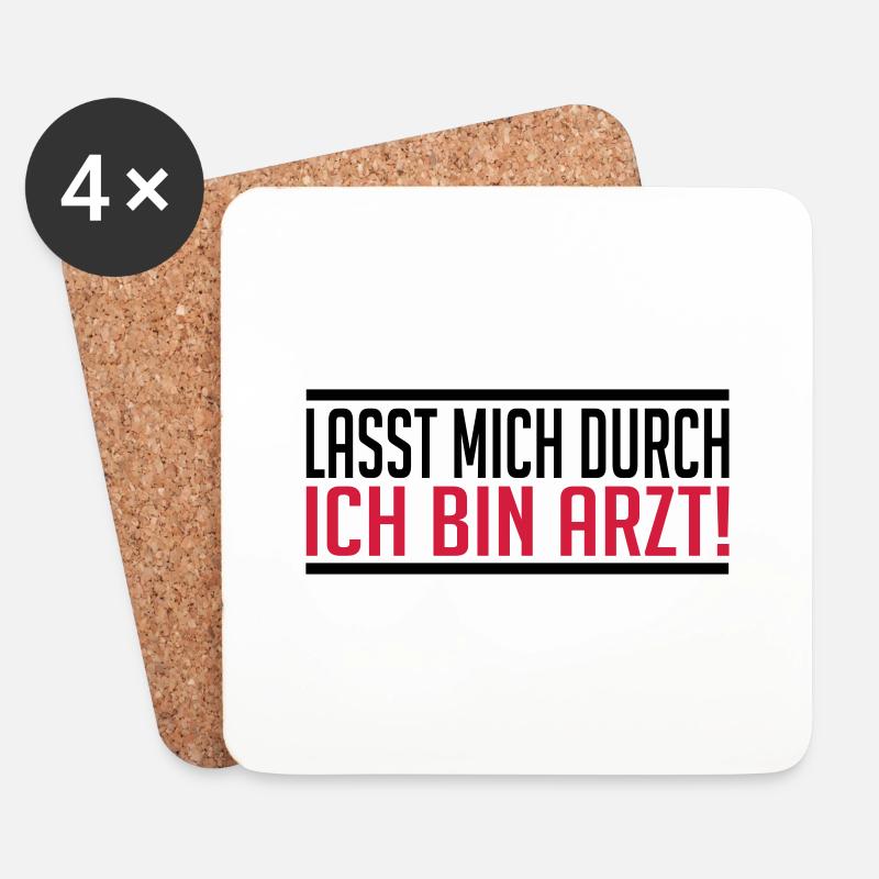 Arzt - Untersetzer (4er-Set) - Weiß
