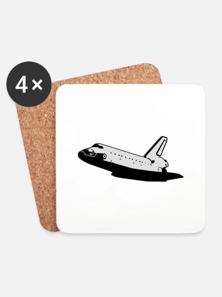 Space Shuttle (keine Embleme) - Untersetzer (4er-Set) - Weiß