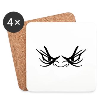 evil monster eyes horror hunger funny funny co - Coasters (set of 4) - white - Front