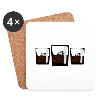 3 Drinks - Untersetzer (4er-Set) - Weiß - Vorne
