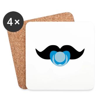 Baby Boy Mustache - Coasters (set of 4) - white - Front