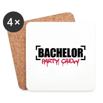 Bachelor Party Crew - Dessous de verre (lot de 4) - blanc - Devant