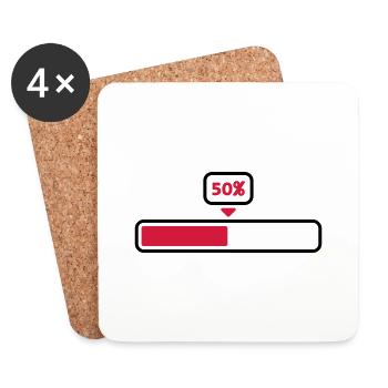 50 % - Untersetzer (4er-Set) - Weiß - Vorne